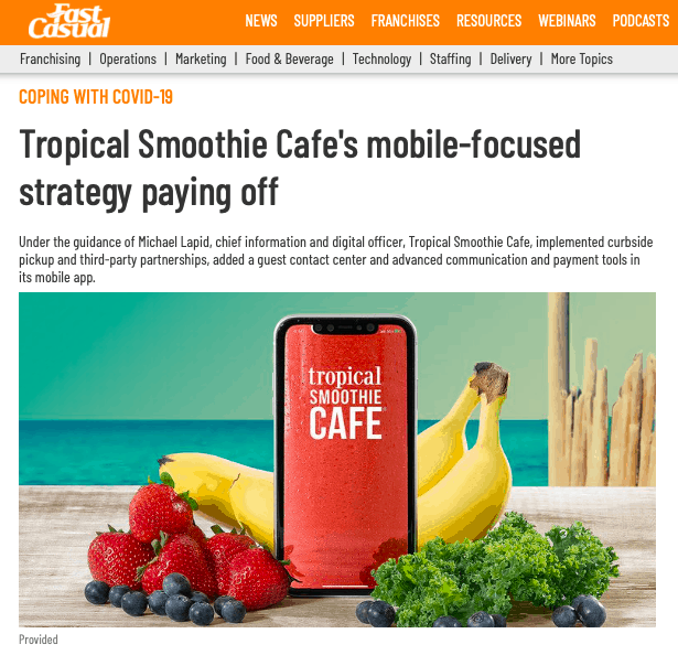 Tropical Smoothie Cafe's mobile-focused strategy paying off