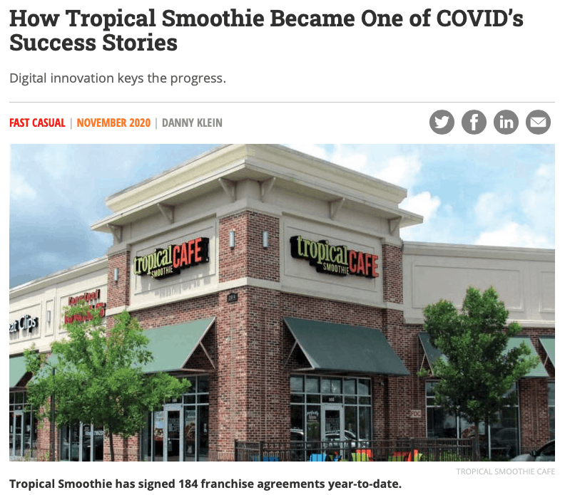 How Tropical Smoothie Became One of COVID’s Success Stories