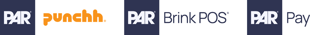 PAR Punchh, Brink, Pay logos